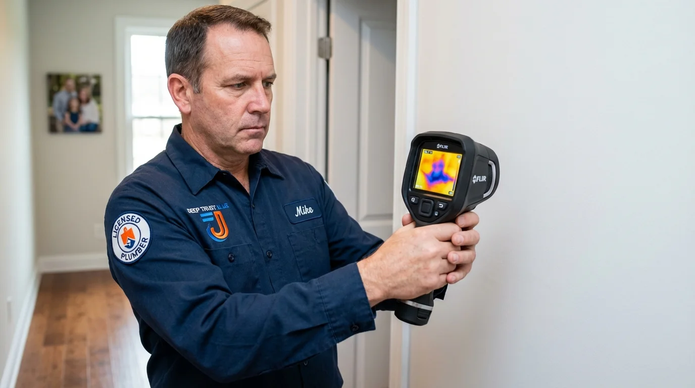 Thermal imaging leak detection by Johns Plumbing LLC in New Bedford